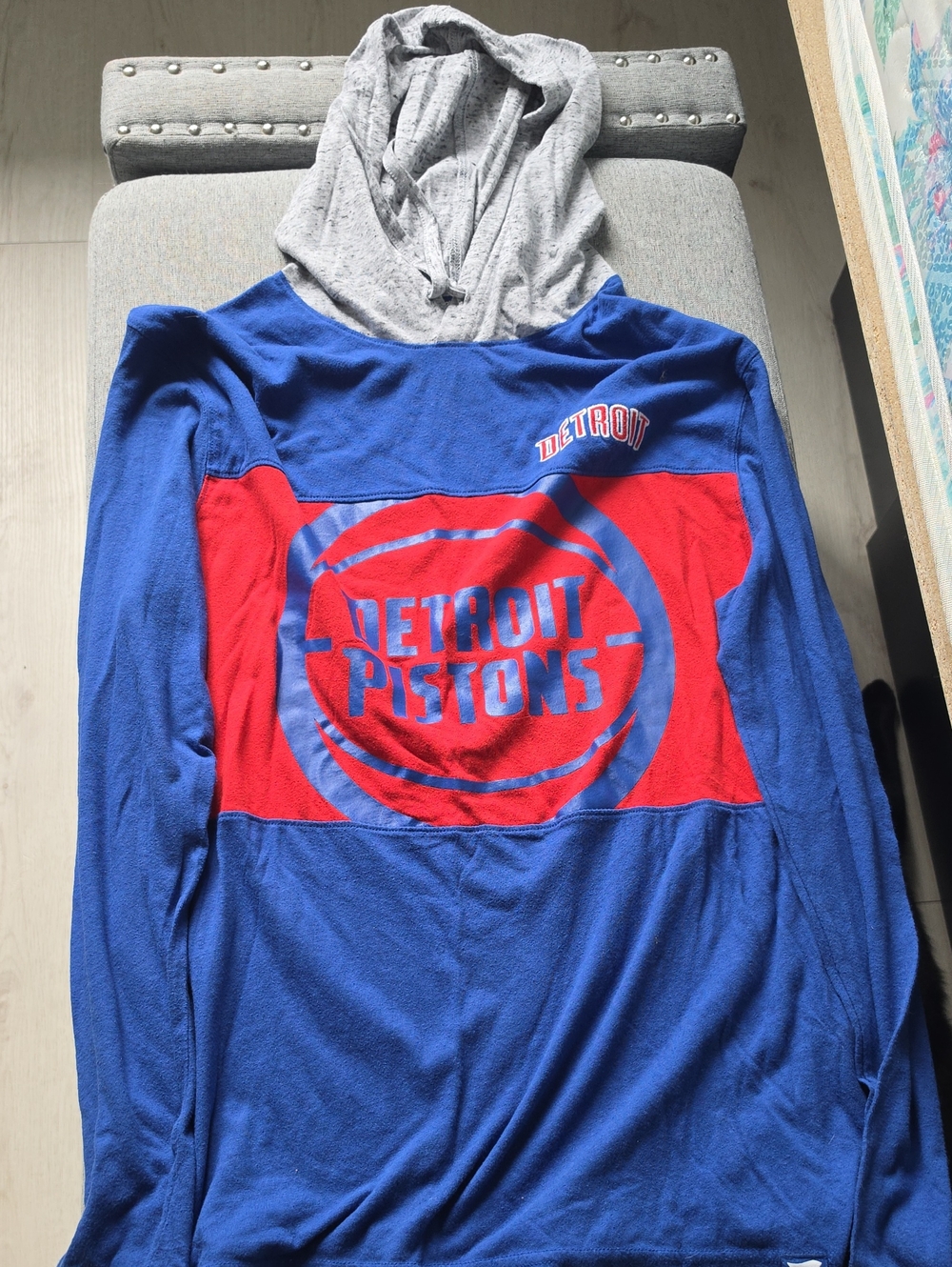 Fanatics Detroit Pistons Blue and Red Hoodie